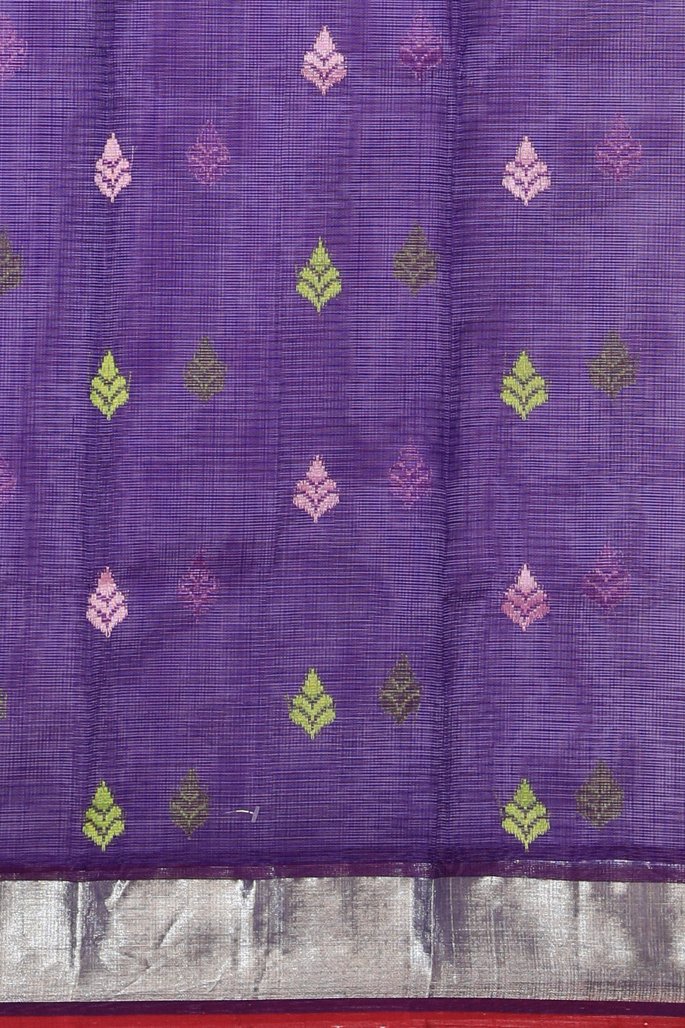 Image of Pure Zari Kota Coral Pink Saree